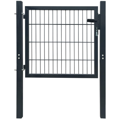 Cancello da Giardino 2D (Singolo) Grigio Antracite 106 x 130 cm