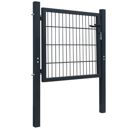Cancello da Giardino 2D (Singolo) Grigio Antracite 106 x 130 cm