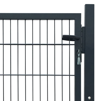Cancello da Giardino 2D (Singolo) Grigio Antracite 106 x 130 cm