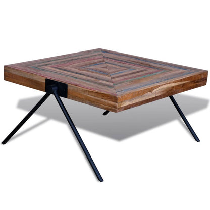 Tavolino da Salotto con Gambe a V in Legno di Recupero di Teak