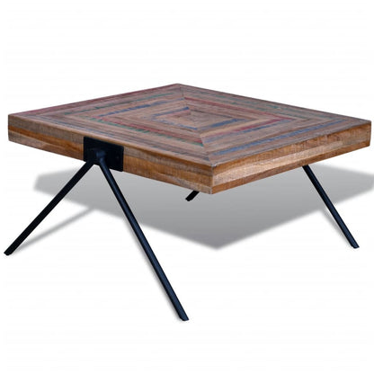 Tavolino da Salotto con Gambe a V in Legno di Recupero di Teak