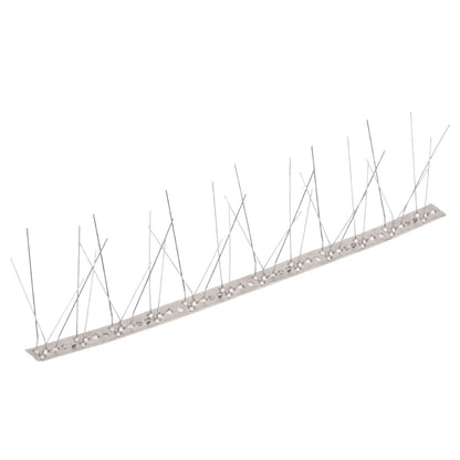 Set Dissuasori per Uccelli e Piccioni 6 pz Acciaio 5 File 3 m