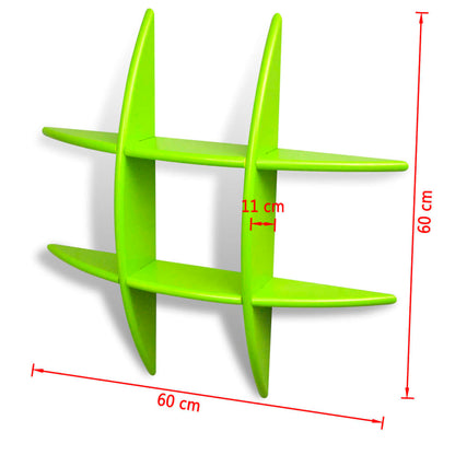 Mensola per Pareti Verde in MDF per Libri/DVD