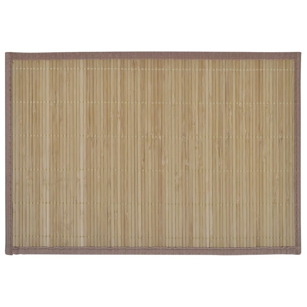 6 Tovagliette di Bamboo 30 x 45 cm Marrone
