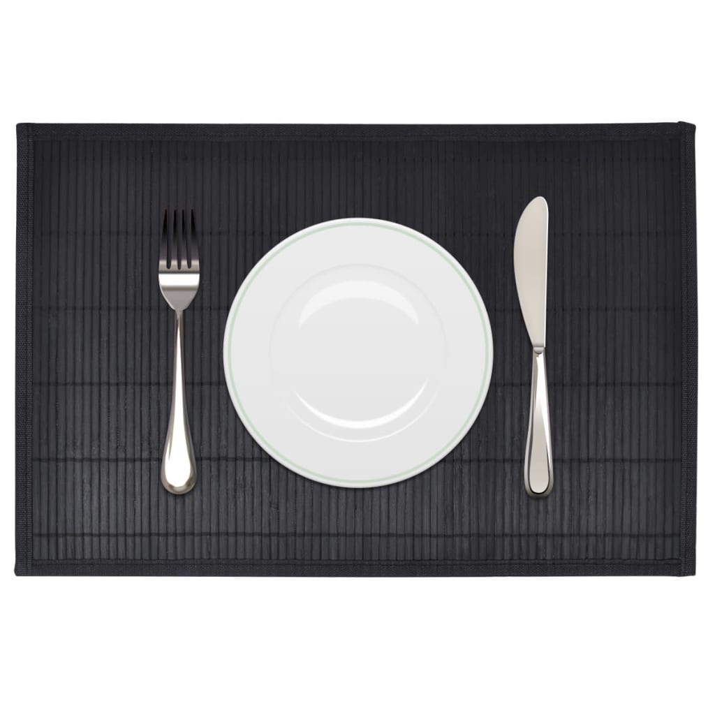 Tovagliette in BambÃ¹ 6 pz 30 x 45 cm Nere