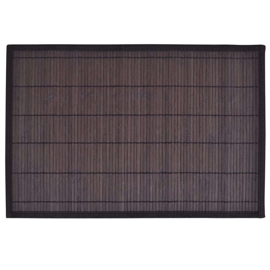 Tovagliette in BambÃƒÂ¹ 6 pz 30 x 45 cm Marrone Scuro