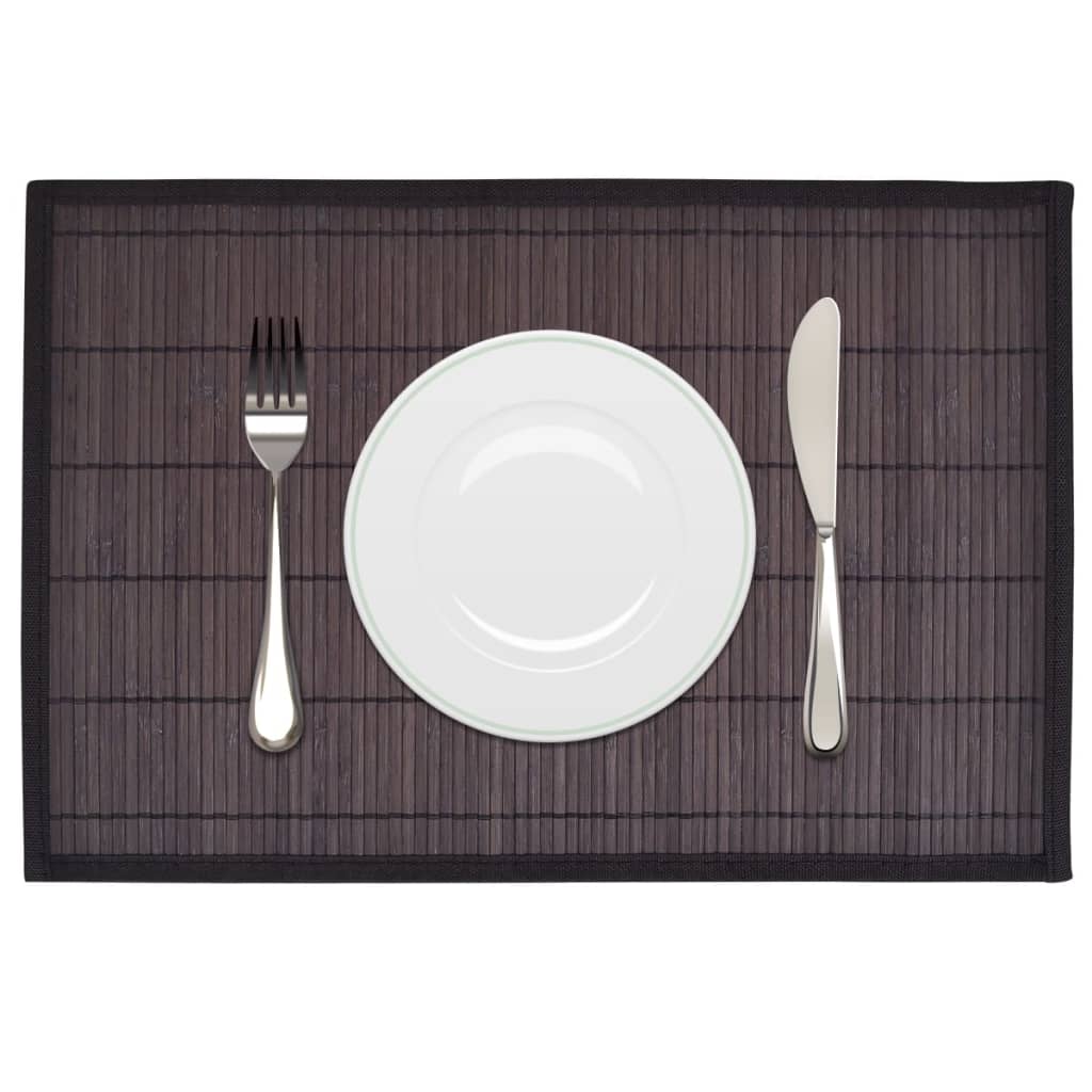 Tovagliette in BambÃƒÂ¹ 6 pz 30 x 45 cm Marrone Scuro