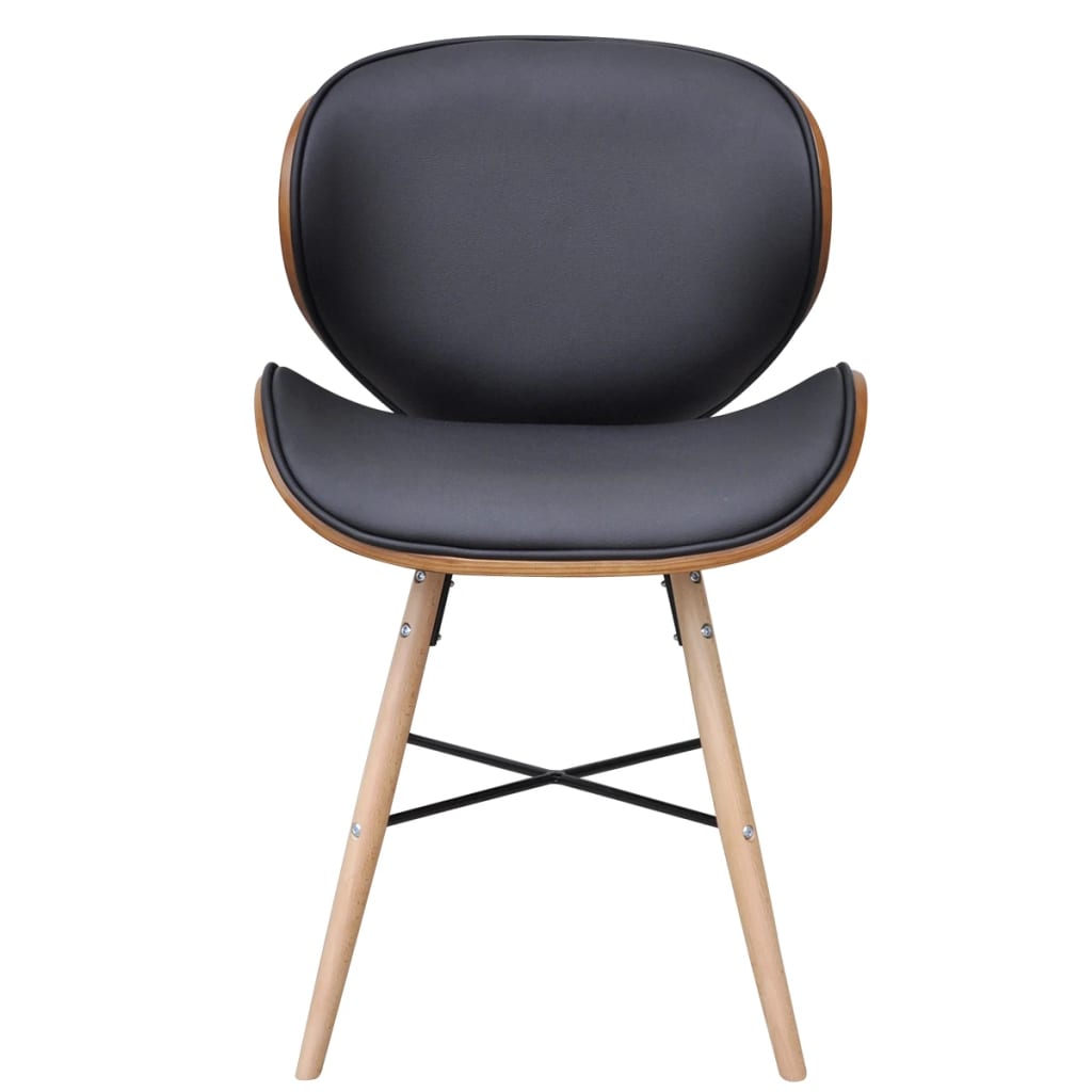 Sedie da Pranzo 4 pz in Legno Curvato e Similpelle
