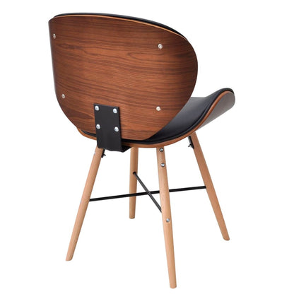Sedie da Pranzo 4 pz in Legno Curvato e Similpelle