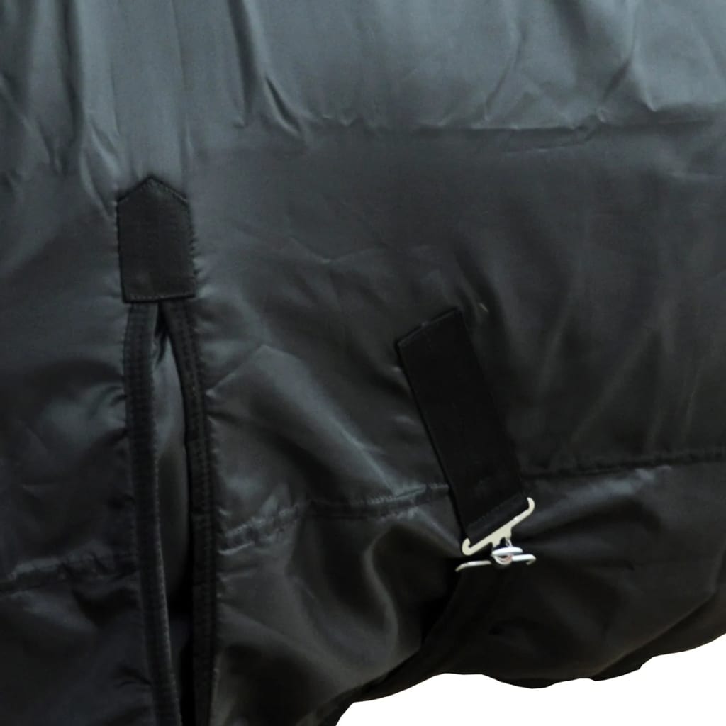 Coperta cavallo in pile a doppio strato con sovraccinghie 105 cm nera