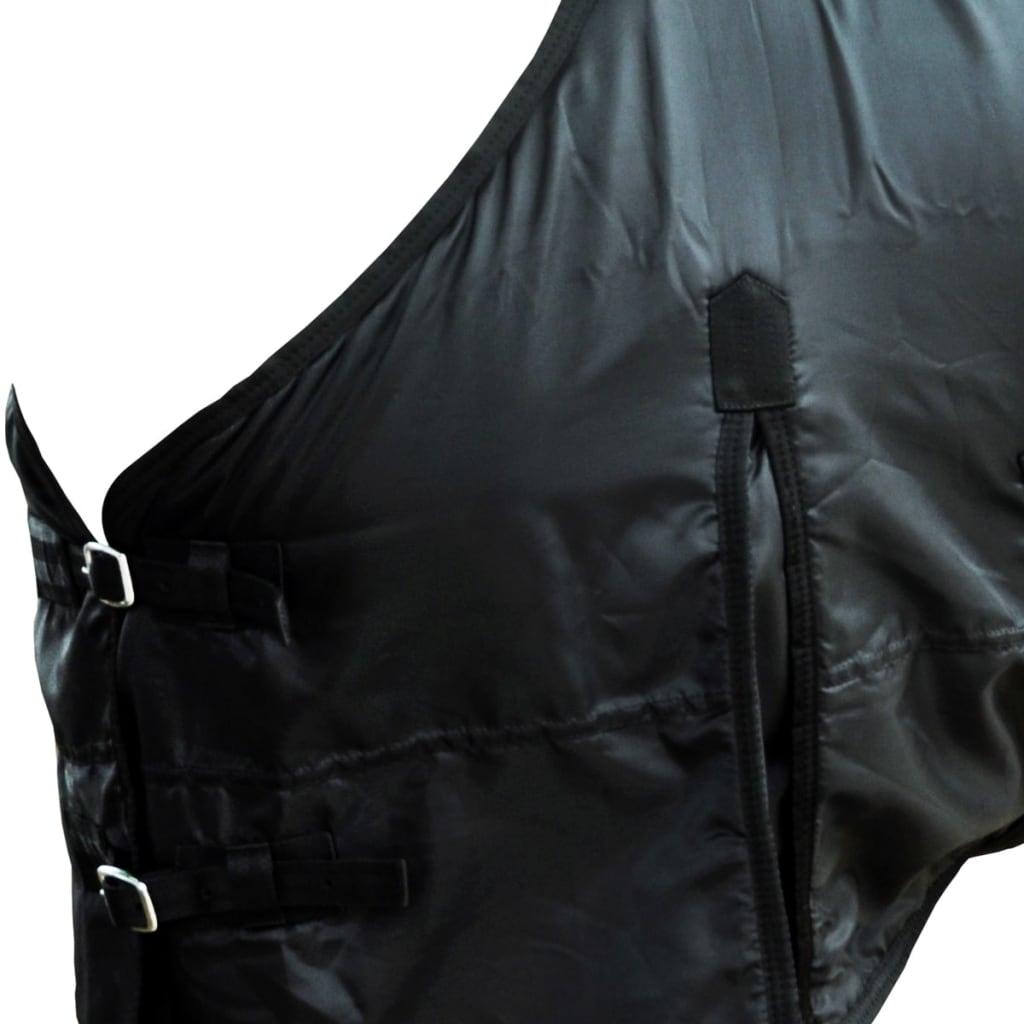 Coperta cavallo in pile a doppio strato con sovraccinghie 105 cm nera