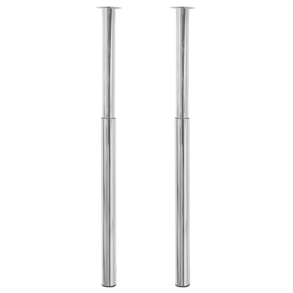 Gambe Telescopiche per Tavolo 2 pz Cromate 710 mm-1100 mm