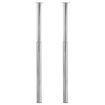 Gambe Telescopiche per Tavolo 2 pz Cromate 710 mm-1100 mm