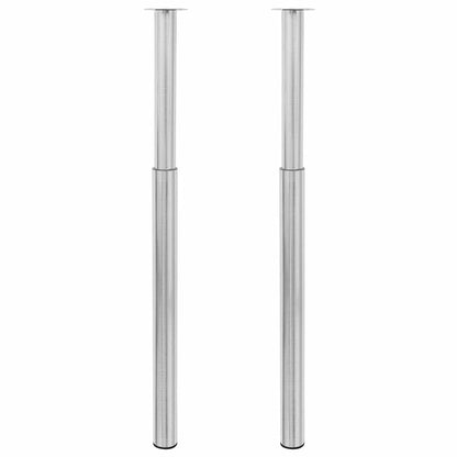 Gambe Telescopiche Tavolo 2 pz Nichel Spazzolato 710 mm-1100 mm