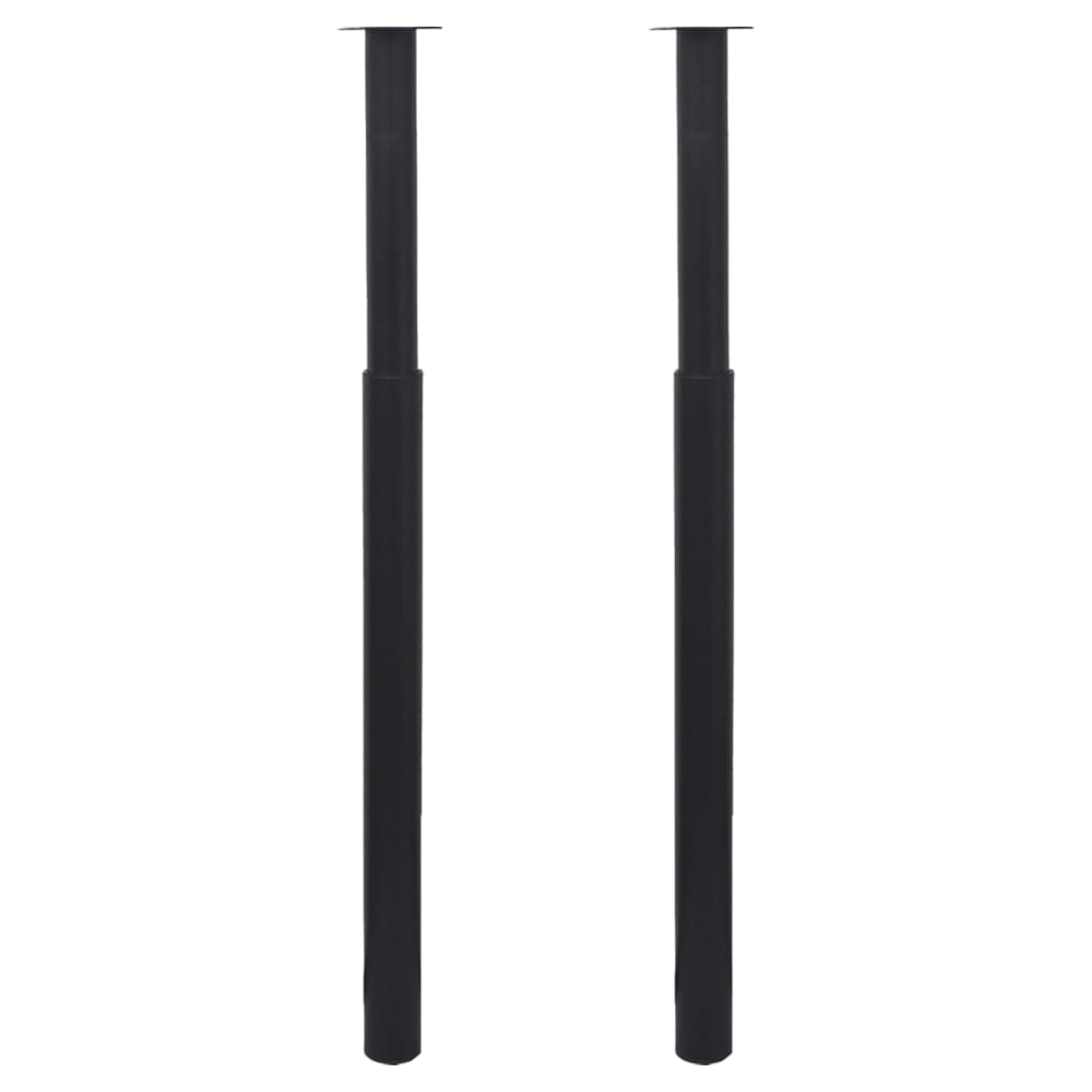 Gambe Telescopiche per Tavolo 2 pz Nere 710 mm-1100 mm