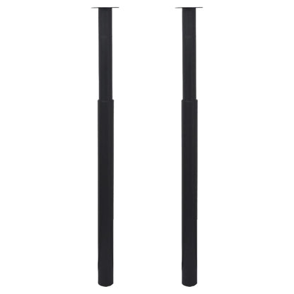 Gambe Telescopiche per Tavolo 2 pz Nere 710 mm-1100 mm