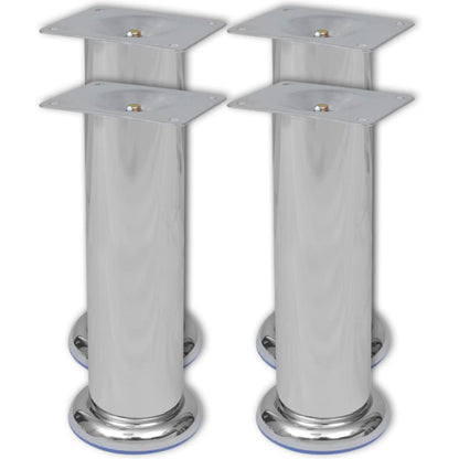 Set 4 gambe rotonde per sofa cromate 180 mm