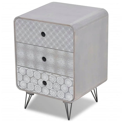 Armadietto Laterale con 3 Cassetti Grigio