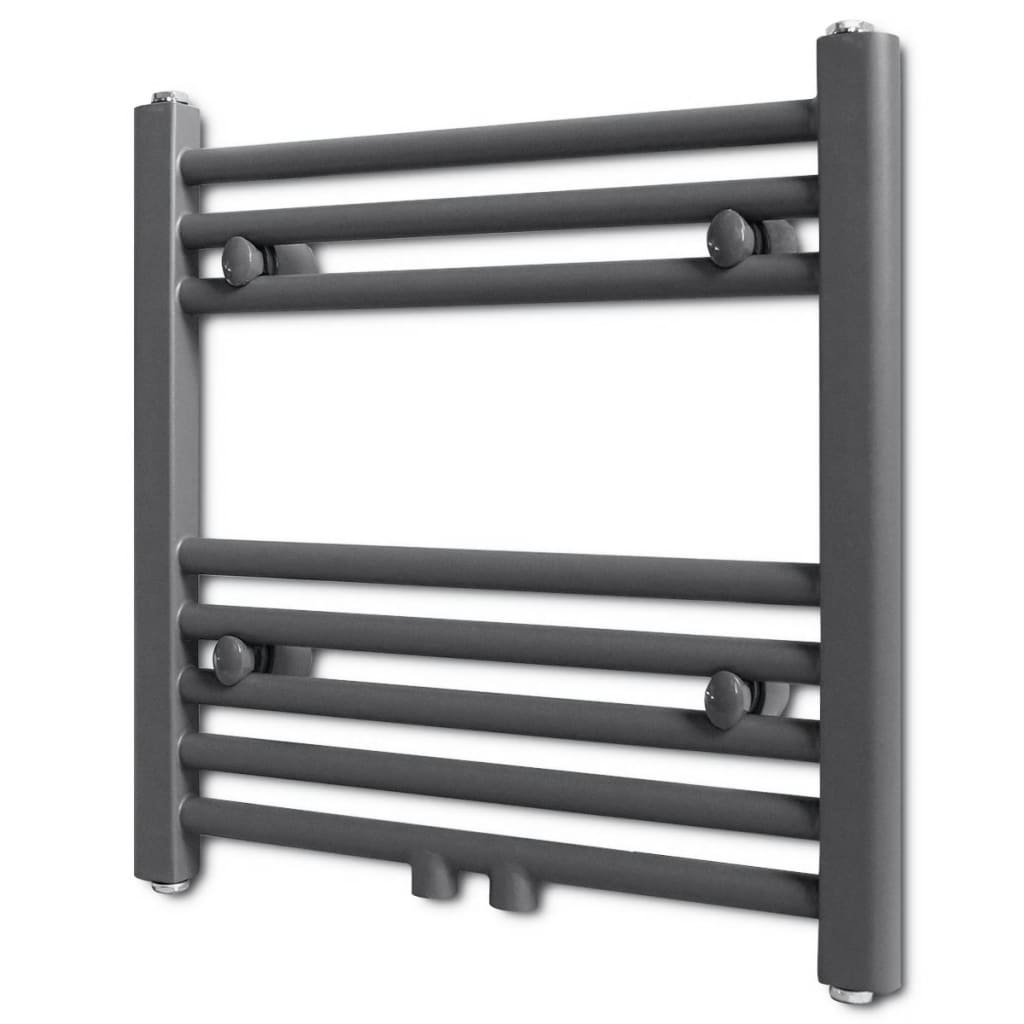 Radiatore Centrale Portasciugamano Dritto Grigio 480 x 480 mm