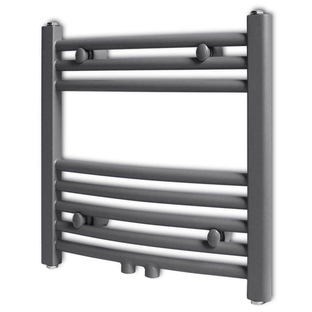 Radiatore Centrale Portasciugamano Curvo Grigio 480 x 480 mm
