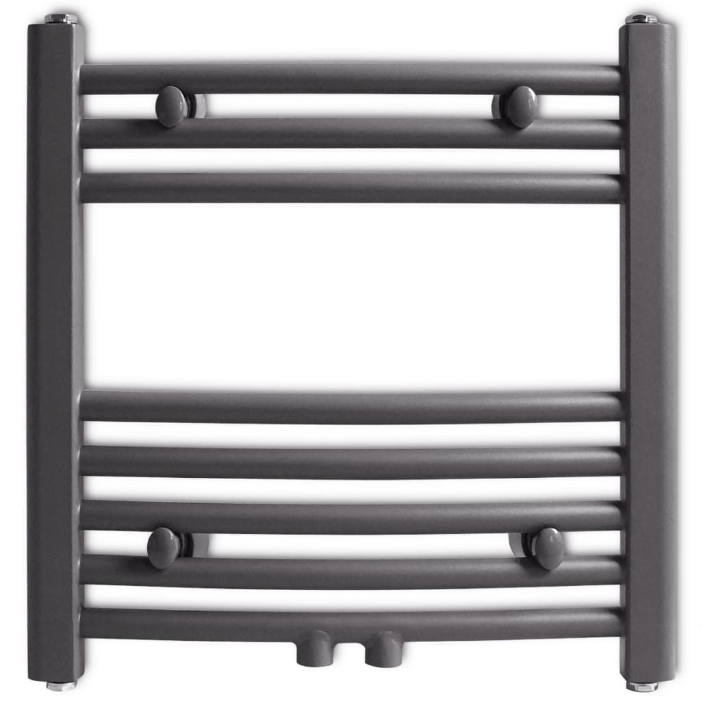 Radiatore Centrale Portasciugamano Curvo Grigio 480 x 480 mm