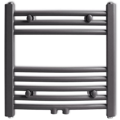 Radiatore Centrale Portasciugamano Curvo Grigio 480 x 480 mm