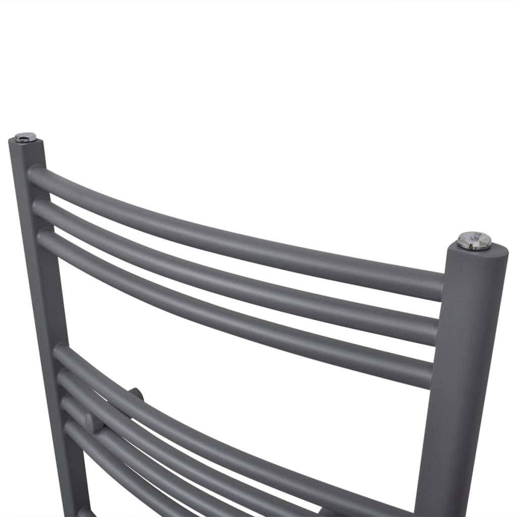 Radiatore Centrale Portasciugamano Curvo Grigio 480 x 480 mm