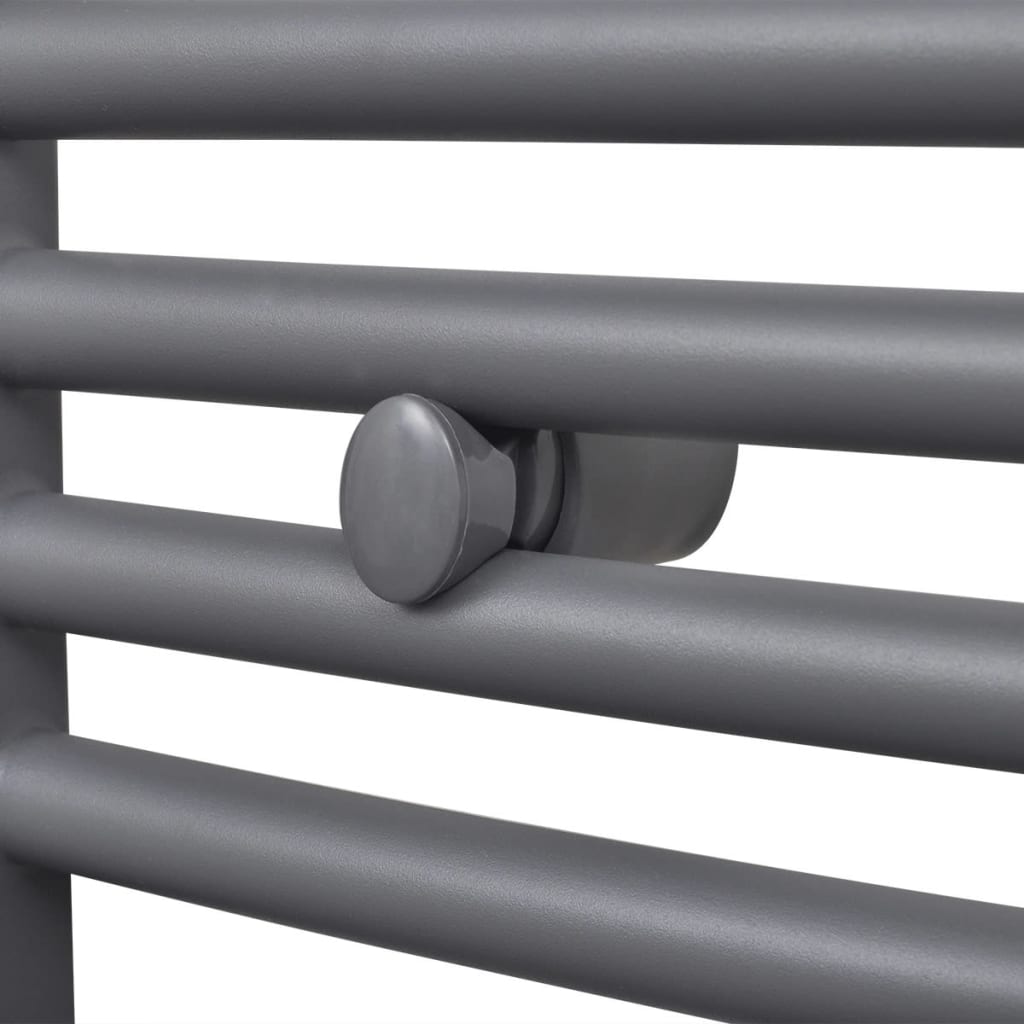 Radiatore Centrale Portasciugamano Curvo Grigio 480 x 480 mm