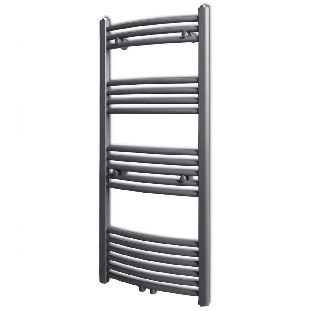 Radiatore Centrale Portasciugamano Curvo Grigio 500 x 1160 mm