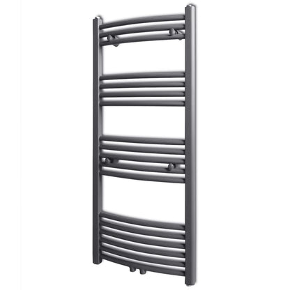Radiatore Centrale Portasciugamano Curvo Grigio 500 x 1160 mm