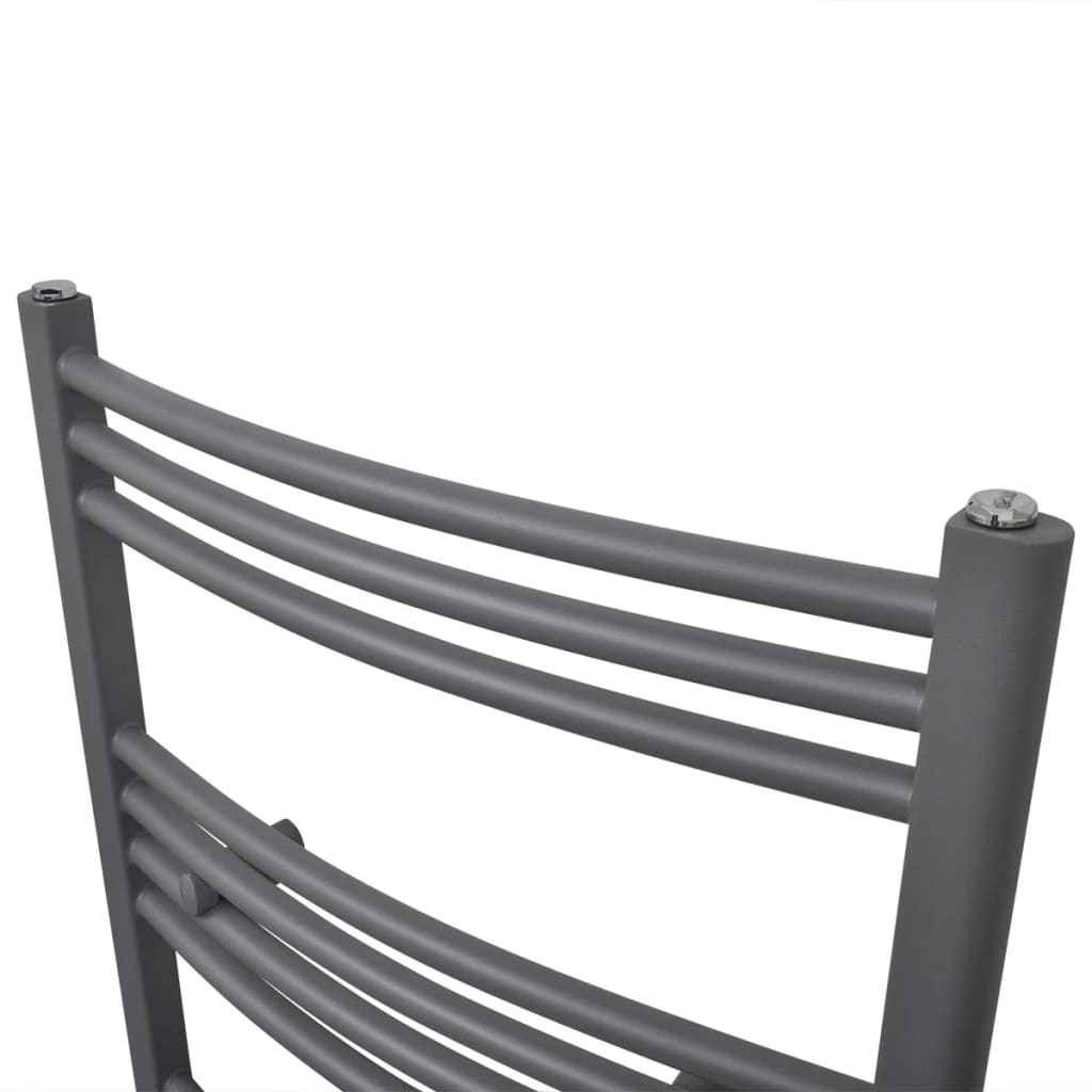 Radiatore Centrale Portasciugamano Curvo Grigio 500 x 1160 mm