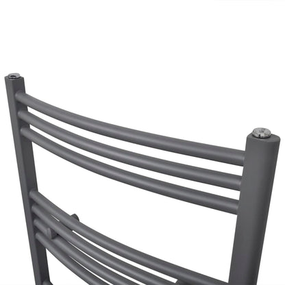 Radiatore Centrale Portasciugamano Curvo Grigio 500 x 1160 mm