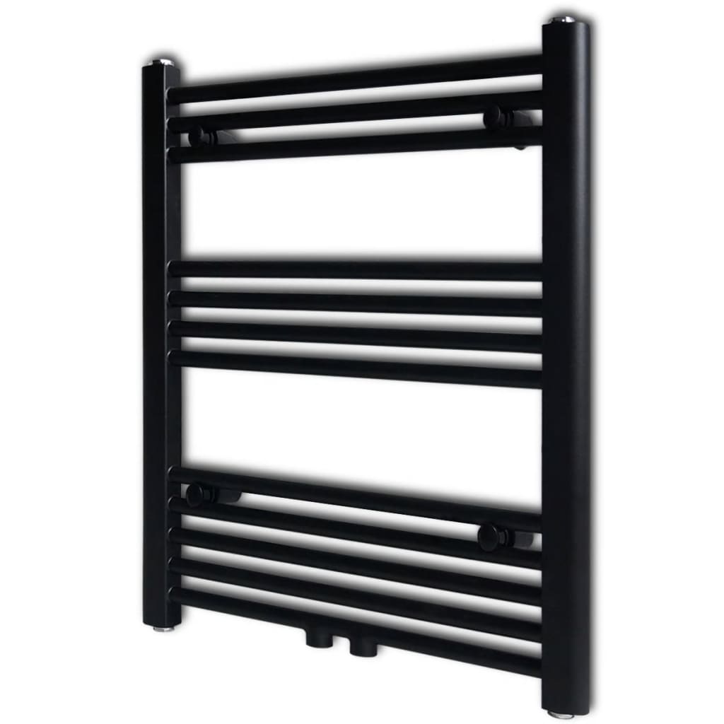 Radiatore Centrale Portasciugamano Dritto Nero 600 x 764 mm