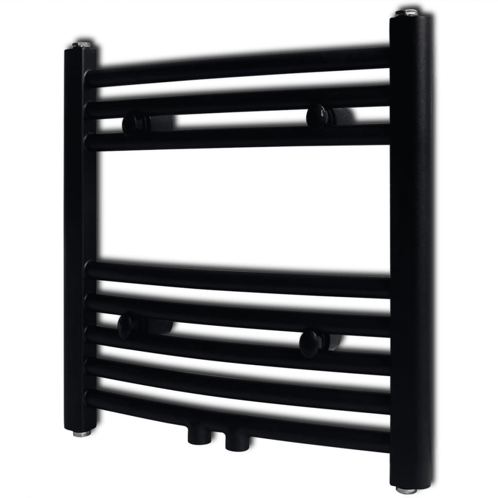 Radiatore Centrale Portasciugamano Curvo Nero 480 x 480 mm