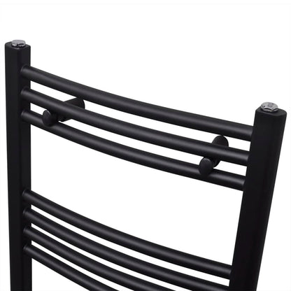 Radiatore Centrale Portasciugamano Curvo Nero 480 x 480 mm