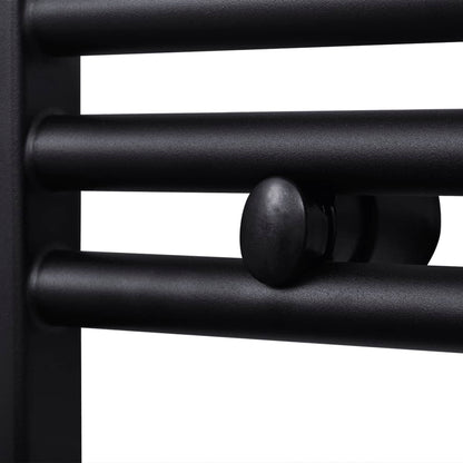 Radiatore Centrale Portasciugamano Curvo Nero 480 x 480 mm