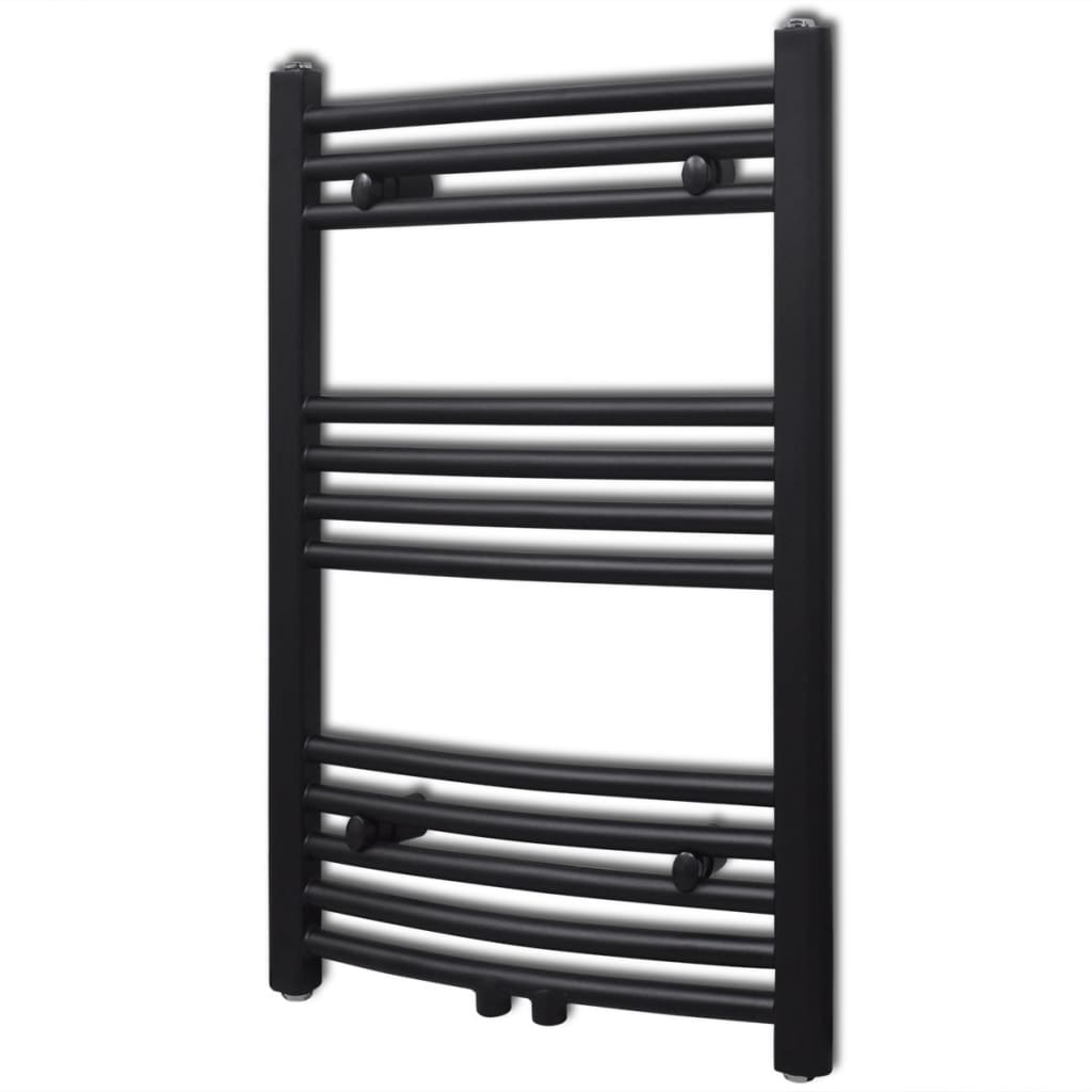 Radiatore Centrale Portasciugamano Curvo Nero 500 x 764 mm