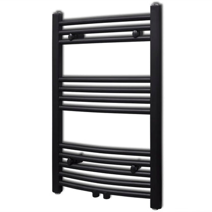 Radiatore Centrale Portasciugamano Curvo Nero 500 x 764 mm