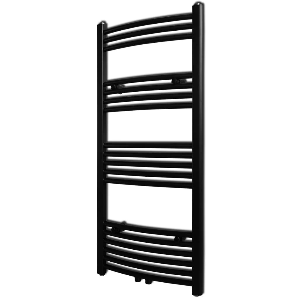 Radiatore Centrale Portasciugamano Curvo Nero 500 x 1160 mm