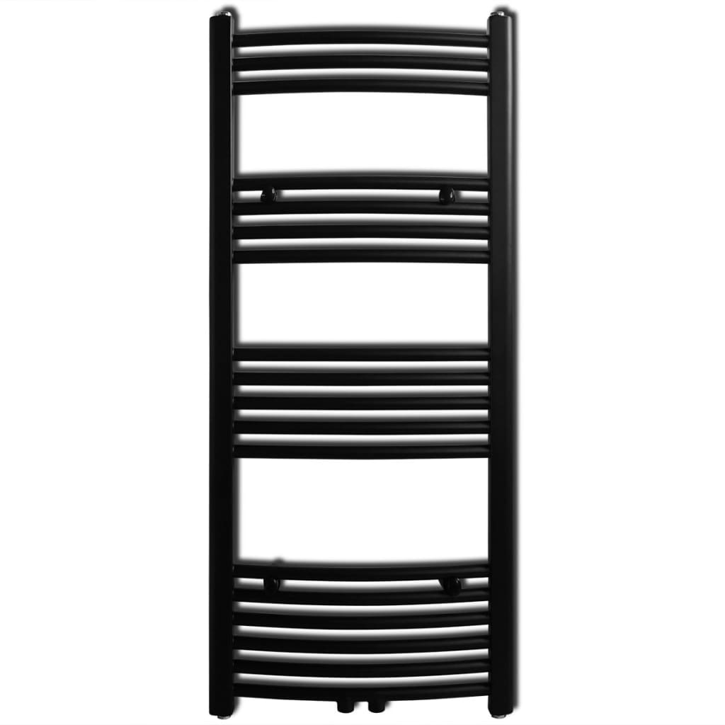 Radiatore Centrale Portasciugamano Curvo Nero 500 x 1160 mm