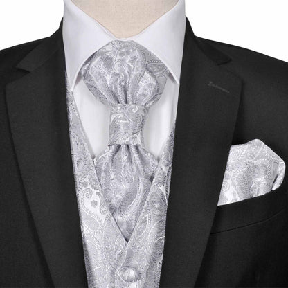 Set di gilet da matrimonio da uomo Argento 56 Poliestere