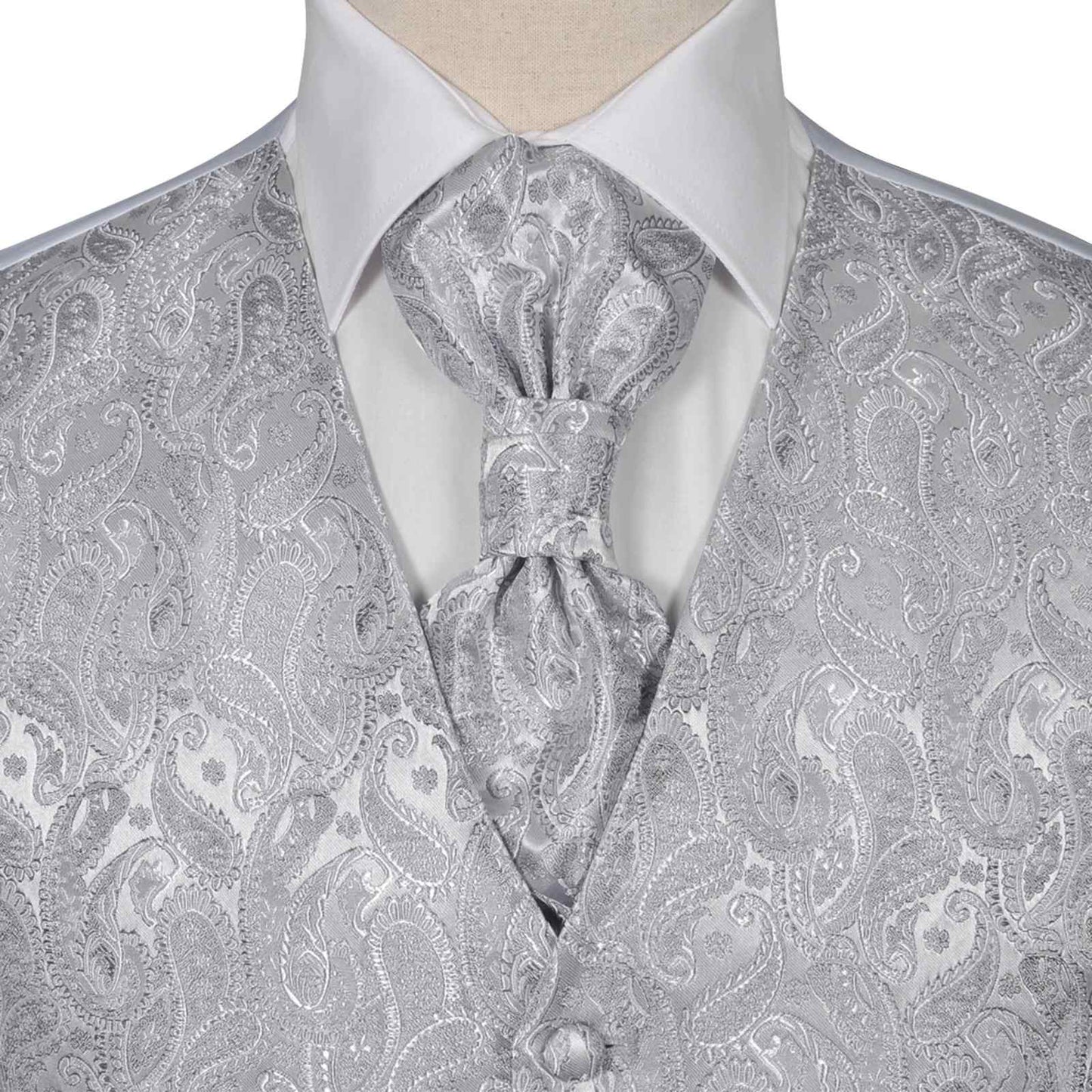 Set di gilet da matrimonio da uomo Argento 56 Poliestere