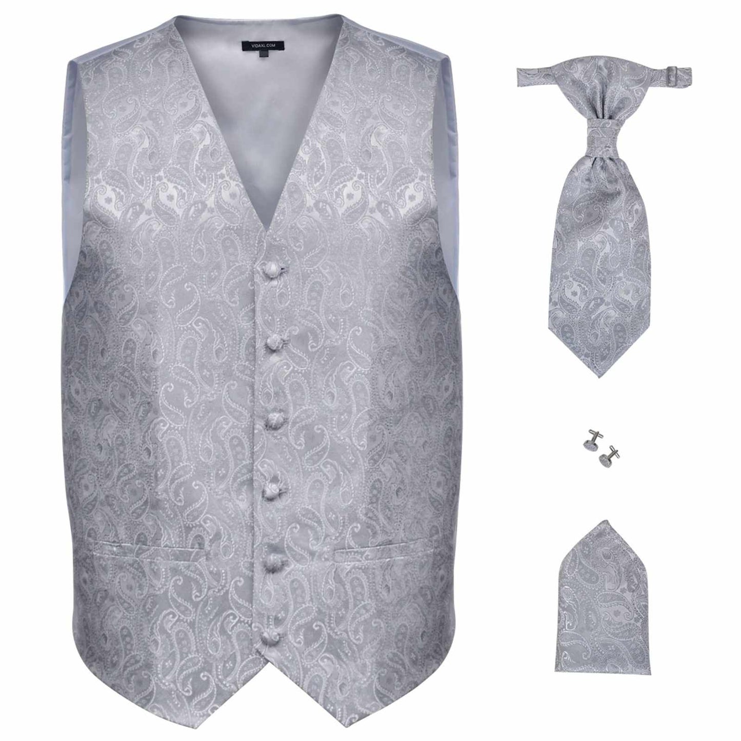 Set di gilet da matrimonio da uomo Argento 56 Poliestere