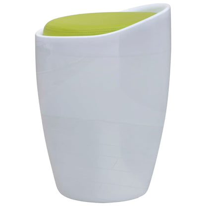 Sgabello Bianco e Verde in Similpelle