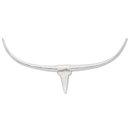 Decorazione da Parete Testa di Toro in Alluminio Argento 96 cm