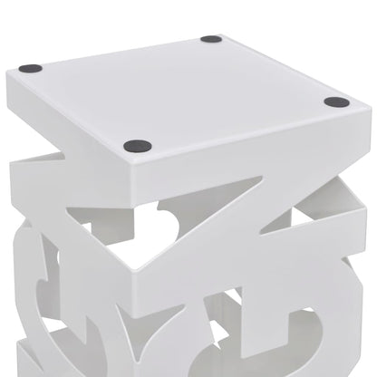 Portaombrelli Bastoni Passeggio Quadrato Acciaio 48,5 cm Bianco