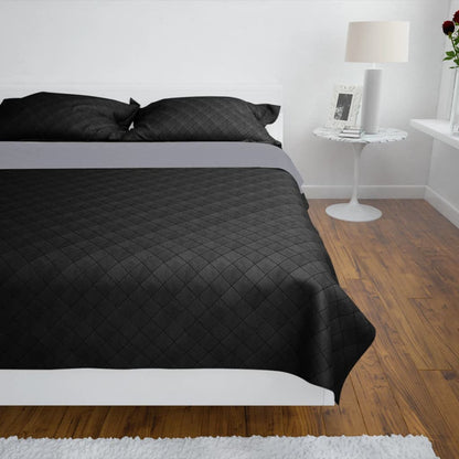 OboustrannÃ½ proÅ¡Ã­vanÃ½ p?ehoz na postel ?erno-Å¡edÃ½ 170 x 210 cm