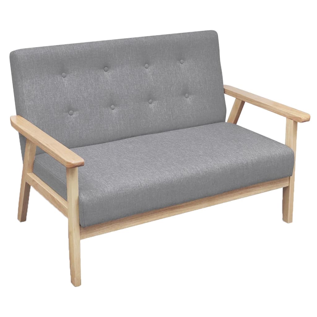 Set Divani 2 pz in Tessuto Grigio Chiaro