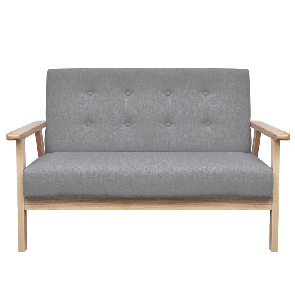 Set Divani 2 pz in Tessuto Grigio Chiaro