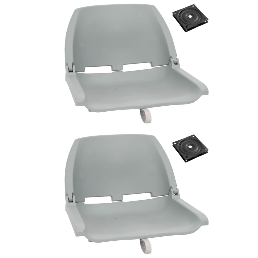 Set Sedile da Barca Pieghevole 4pz Grigio